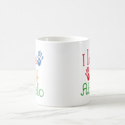 I Liebe My Abuelo (Handprints) Kaffeetasse (Mittel)