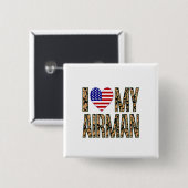 I Liebe My Airman - Camouflage Button (Vorne & Hinten)