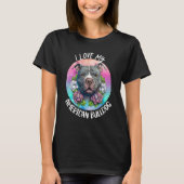 I Liebe My American Bulldog Mama Blume Welpe F T-Shirt (Vorderseite)