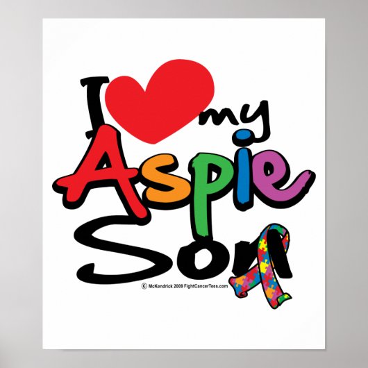 I Liebe My Aspie Son Poster (Vorne)
