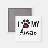I Liebe My Aussie Magnet (Vorderseite/Rückseite)