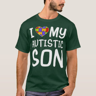 I Liebe My Autistic Son Autismus Awareness Trisomi T-Shirt