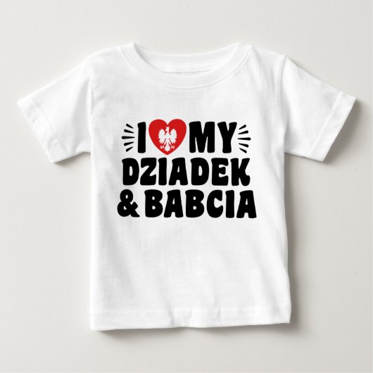 I Liebe My Babcia & Dziadek Baby T-shirt (Vorderseite)