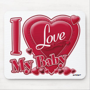 I Liebe My Baby red - heart Mousepad