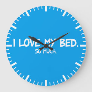 I Liebe My Bed - Funny Novelty Große Wanduhr
