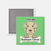 I Liebe My Bedlington Terrier Magnet (Vorderseite/Rückseite)