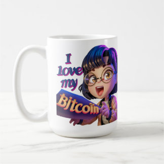 I Liebe My Bitcoin - Cartoon Design Kaffeetasse