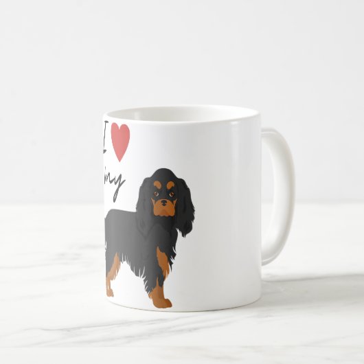 I Liebe My Black & Tan Cavalier King Charles Spani Kaffeetasse (VorderseiteRechts)
