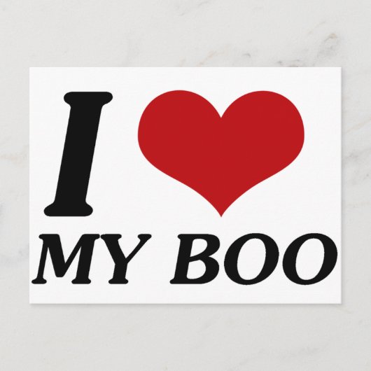 I Liebe My Boo (Herz) Postkarte (Vorderseite)