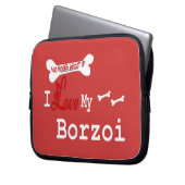 I Liebe My Borzoi Laptopschutzhülle (Vorderseite Links)