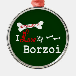 I Liebe My Borzoi Silbernes Ornament