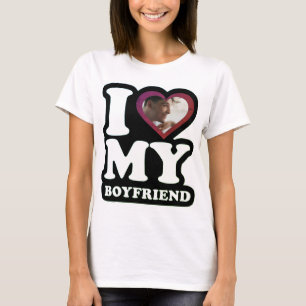 I Liebe My Boyfriend - Benutzerdefiniertes Foto Pe T-Shirt