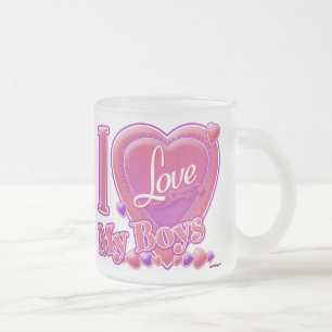 I Liebe My Boys pink/lila - Herz Mattglastasse