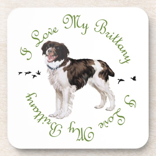I Liebe My Brittany Untersetzer (Vorderseite)