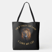 "I Liebe My Cat" Fun Individuelle Name Große Tote  Tasche (Rückseite)