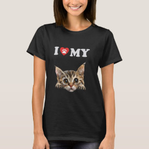 I Liebe My Cat Lambkin Kitten Funny Cat Lover Mama T-Shirt