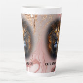 "I Liebe My Cat" Lion Latte Tasse Gold Glitzer Mar (Vorderseite)