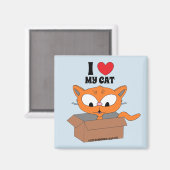 "I Liebe my cat" niedliche Cartoon Katze in Schach Magnet (Vorderseite/Rückseite)