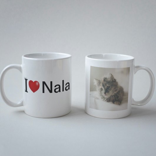 I Liebe My Cat personalisiert Foto Kaffeetasse