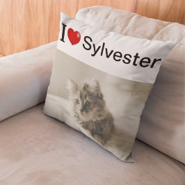 I Liebe My Cat personalisiert Foto Kissen
