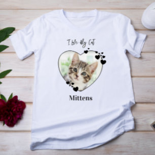 I Liebe My Cat Personalisiert Hefe Haustiere Foto T-Shirt