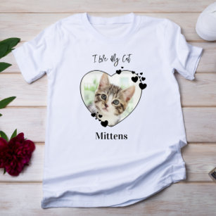 I Liebe My Cat Personalisiert Hefe Haustiere Foto T-Shirt