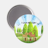 "I Liebe My Cats", charmanter Kühlschrank-Magnet Magnet (Vorderseite/Rückseite)
