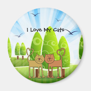 "I Liebe My Cats", charmanter Kühlschrank-Magnet Magnet