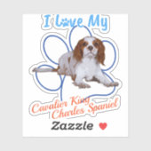I Liebe My Cavalier King Charles Spaniel Dog Lover Aufkleber (Blatt)