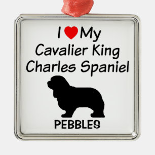 I Liebe My Cavalier King Charles Spaniel Dog Silbernes Ornament
