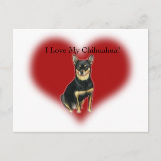 "I Liebe My Chihuahua" Dog Art Postcard Postkarte (Vorderseite)