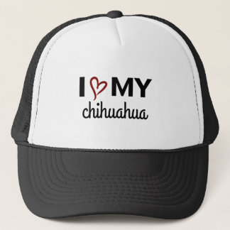 I Liebe My Chihuahua Hat (schwarz) Truckerkappe