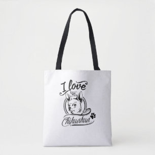 I Liebe My Chihuahua - Süße Tier Pet Paw Dog Liebe Tasche