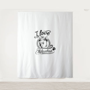 I Liebe My Chihuahua - Süße Tier Pet Paw Dog Liebe Wandteppich