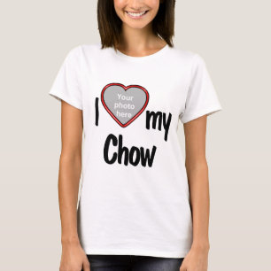 I Liebe My Chow - Red Heart Foto Frame Hund Liebe T-Shirt