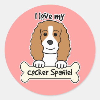 I Liebe My Cocker Spanel Runder Aufkleber