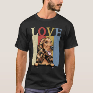 I Liebe My Cocker Spaniel Vintag Retro Hund Mama V T-Shirt