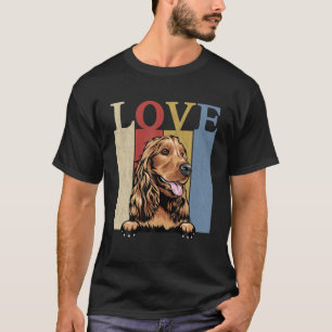 I Liebe My Cocker Spaniel Vintag Retro Hund Mama V T-Shirt