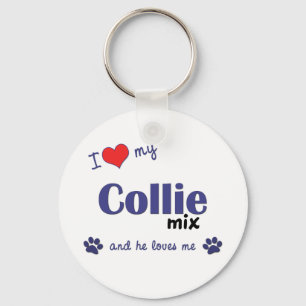I Liebe My Collie Mix (Männerhund) Schlüsselanhänger