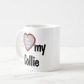 I Liebe My Collie Niedlich Red Heart Dog Foto Kaffeetasse (Vorderseite Links)
