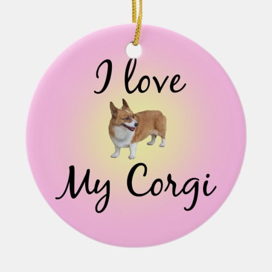 I Liebe My Corgi Keramikornament (Vorne)