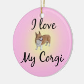 I Liebe My Corgi Keramikornament (Links)
