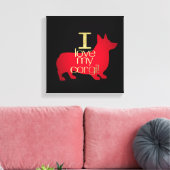I LIEBE MY CORGI LEINWANDDRUCK (Insitu (Wohnzimmer))