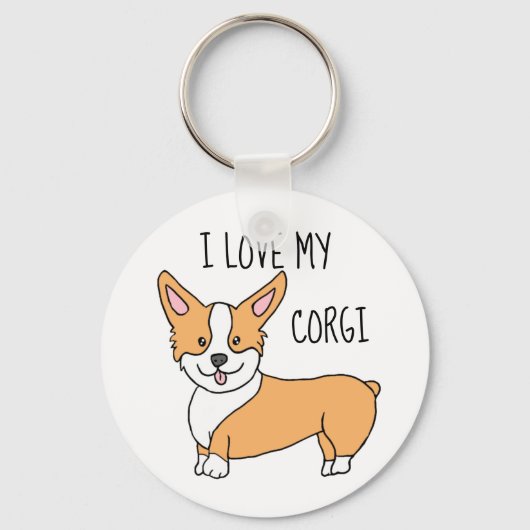 I Liebe My Corgi Schlüsselanhänger (Vorderseite)