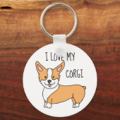 I Liebe My Corgi Schlüsselanhänger (Vorderseite)
