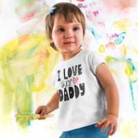 I Liebe My Daddy Heart Black Typografy
