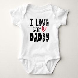 I Liebe My Daddy Heart Typografie Baby Strampler