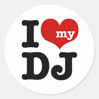 I Liebe My DJ Runder Aufkleber