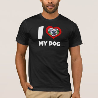 'I Liebe My Dog' Custom Foto Valentinstag T-Shirt