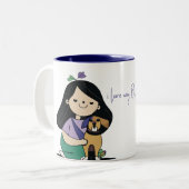 I Liebe My Dog - Female Edition 1 Zweifarbige Tasse (Vorderseite Links)
